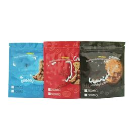 Sac d'emballage sacs en plastique Mylar emballage 500 mg 250 mg paquets à fermeture éclair refermables pochette debout puce de chocolat