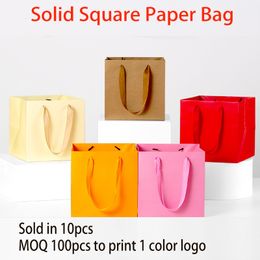 Sacs d'emballage 10 pièces sac carré cadeau de noël emballage sac année cadeau vêtements chaussures présente bonbons couleur emballage 230710