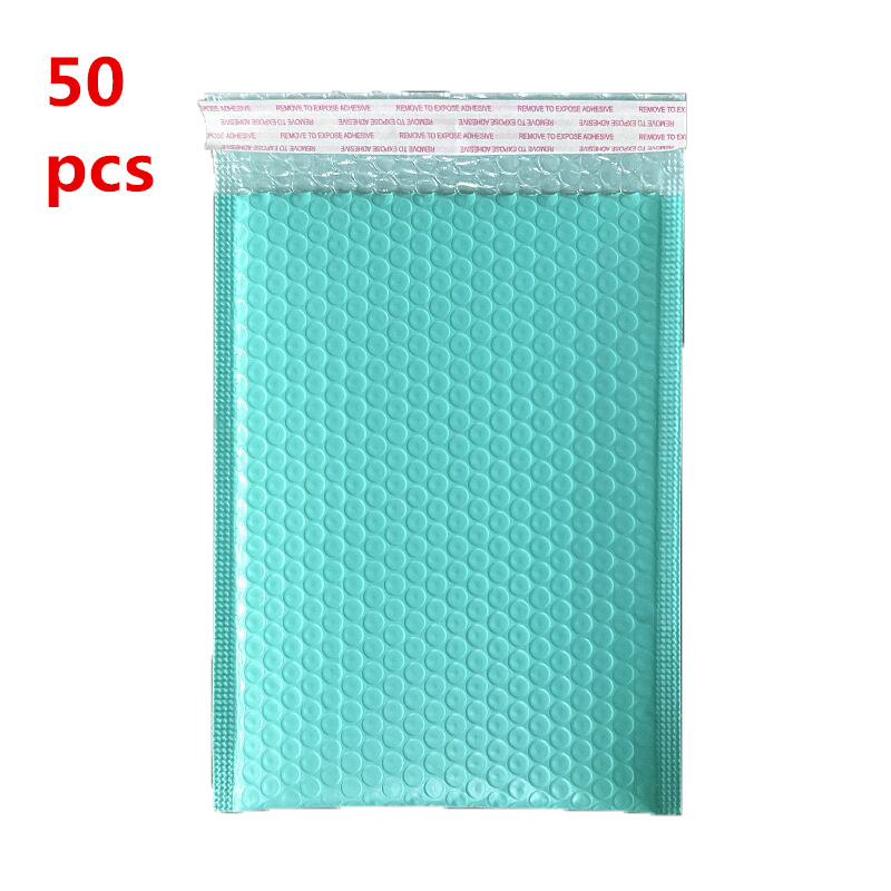 パッケージングバッグ50pcsバブルエンベロープセルフシール卸売濃厚な箔のバブルメーラーのみの緑色のギフトパッケージ