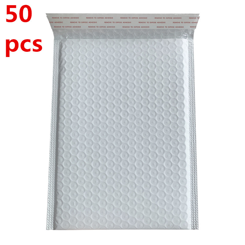 パッケージングバッグ卸売50pcsバブルエンベロープセルフシール厚い箔のバブルメーラーホワイトカラーギフトパッケージ