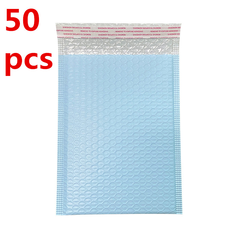 Förpackningspåsar grossist 50st bubbla kuvera självförsegling tjock folie bubbla mailer blå färg för presentförpackningar smink verktyg väska