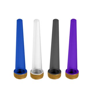 Verpakking Fles pre roll joint verpakking plastic buizen 98mm 120mm Heldere Zwarte Conische Buizen met Kindveilige doppen JL1847