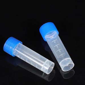 Verpakkingsflessen 5 ml Plastic Testbuizen Slaopige schroefafdichtingsdoppakketcontainer met siliconenpakking SN4732