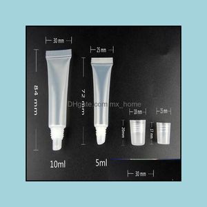 Bouteilles d'emballage Conteneurs de brillant à lèvres vides 5Ml 8Ml 10Ml 15Ml Squeeze Tubes de brillant à lèvres rechargeables en plastique transparent Maquillage Drop Delivery 2021 Pac