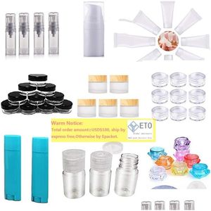 Bouteilles d'emballage en gros 5 ml 10 ml blanc mini bouteille de pompe à lotion sans air 2 ml L en plastique verre brouillard vaporisateur voyage échantillon rechargeable V Dhlhq