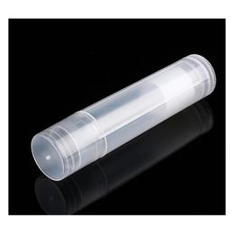 Packaging Bottles Wholesale Cosmetic Empty Chapstick Lip Gloss Lipstick Balm Tube And Caps Container Black White Clear Color 5Ml Dro Dhcxf