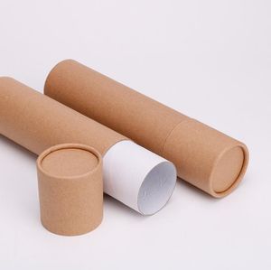 Boîtes d'emballage 30 Pcs 200/250 Gramme Kraft Papier Carton Bidon Cylindre Pot Rond Bouteille Emballage Cadeau Boîte Carton Encens Tube SN5190