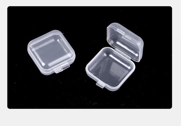 Boîtes d'emballage Bouchons d'oreille Boîtes de rangement carrées vides Mini contenants de rangement en plastique transparent Boîtes avec couvercles Petite boîte à bijoux