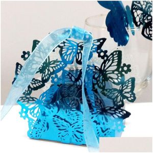 Boîtes d'emballage creux de papillons papillon en papier papillon papillons chocolat avec ruban kids bon marché fête bébé douche de bébé faveur dhhoa