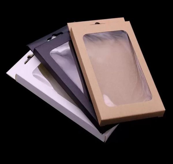 Boîtes d'emballage Emballage de cas de téléphone portable universel Papier Kraft Brown Boîte d'emballage au détail pour 7SP 6SP 8SP 175x105x17mm SN5192