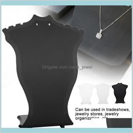 Emballage bijoux pendentif collier de chaîne de chaîne de boucles d'oreille Buste affichage support de présentation noir blanc transparent transparent livraison 202318p