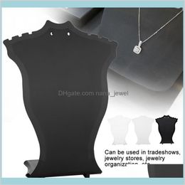 Emballage Bijoux Pendentif Collier Chaîne Titulaire Boucle D'oreille Buste Présentoir Vitrine Rack Noir Blanc Transparent Drop Delivery 2022386