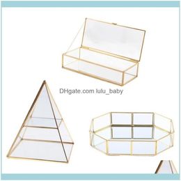 Emballage bijouxbijoux étui de rangement Shinnie femmes bijoux présentoir pyramide boîte en verre transparent présentoir à bijoux plateau de vanité 349L