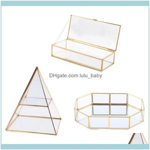 Verpakking JewelryTrinket Storage Case Shinnie Women Sieraden Dispaly Stand Pyramid Clear Glass Box Sieraden Display Display Display voor G 269B