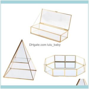 Verpakking JewelryTrinket Storage Case Shinnie Women Sieraden Dispaly Stand Pyramid Clear Glass Box Sieraden Display Display Display 301V