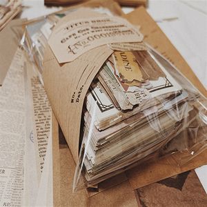 Packaging Paper 200pcs Retro Tickets Stamps Leaves Handbook Commemorative Book DIY Memo Material Pack Po Album Diary 230714