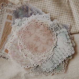 Papier d'emballage 96 Pcs Antique Flower Lace Edge Vintage Craft Paper Junk Journal Ephemera DIY Collage Album Scrapbooking Material Paper Pack 230530