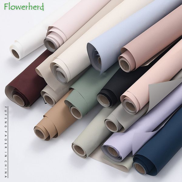 Papel de embalaje Rollo de piel de melocotón Papel artesanal 52 cm X 6Y Dos colores Impermeable Ramo de flores Papel de regalo Hecho a mano DIY Floristería Papel de seda Kraft 230523