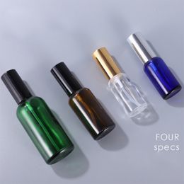 Bouteilles de pulvérisation d'emballage 10 ml 15 ml 20 ml 30 ml 50 ml 100 ml Récipient de parfum en verre bleu vert clair ambre avec bouchon en or noir argenté