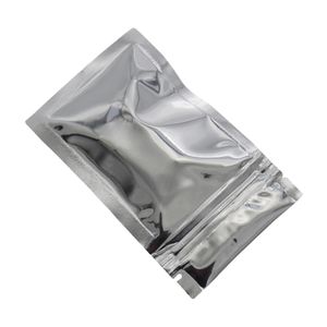Verpakkingszak voorzijde helder zilveren ritssluiting plastic mylar food kruidenier hersluitbare rits aluminiumfolie polyzakken