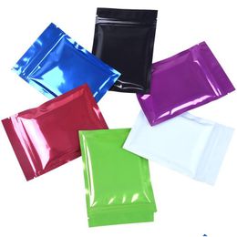 Sacs d'emballage 10 Taille Colorf Self Seal Mylar Zipper Pouch Sacs d'emballage en papier d'aluminium pour le stockage du café alimentaire Lx1041 Drop Delivery Off Dhetb