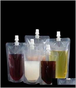 Sacs d'emballage 100Ml 200Ml 250Ml 300Ml 380Ml 500Ml Vide Standup Boisson En Plastique Emballage Sac Bec Poche Pour Boissons Liquide Jus M2328641