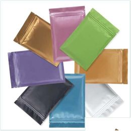 Bolsas de embalaje 100 Unids / Color Mti Color Resellable Zip Mylar Bag Almacenamiento de alimentos Papel de aluminio Plástico Bolsas a prueba de olores 1 J Drop Deliver Dh3A2