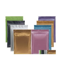 Bolsas de embalaje 100 unids / lote Colorf Plástico Papel de aluminio Embalaje con cremallera Bolsa de autosellado reutilizable Bolsa de almacenamiento de alimentos Entrega de gota de DHBky