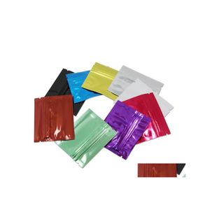 Sacs d'emballage 200 Pcs / Lot 7.5X6Cm Feuille D'aluminium Fermeture À Glissière Sac D'emballage Pochette Mylar Auto-scellant Sous Vide Pour Le Stockage Des Aliments Paquet De Chaleur D Dh8Ki