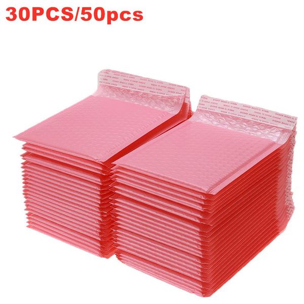 Sacs d'emballage 30/50 pièces enveloppe en mousse rose enveloppes auto-scellantes enveloppes rembourrées avec sac d'expédition à bulles paquets cadeaux