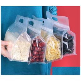 Bolsas de embalaje 500 Unids / lote Transparente Con Mango Ocho Sello Lateral Bolsa de Té Fruta Seca Galleta Comida Nuez Merienda Empaque Sn5329 Drop Del Dhgdt