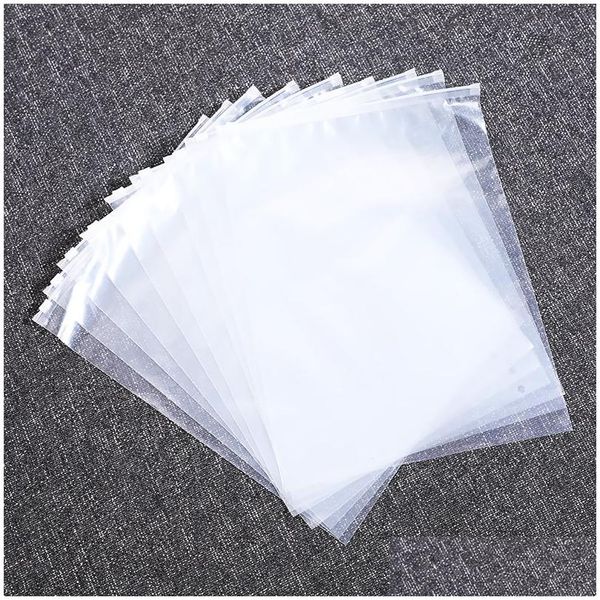 Sacs d'emballage 50pcs / lot clair fermeture à glissière emballage vêtements refermable poly plastique vêtements marchandise fermeture éclair pour navire vêtements chemise jeans Dhfzl