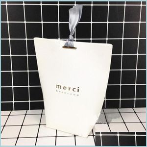 Emballage Sacs 50 Pcs Haut De Gamme Noir Blanc Bronzage Merci Bonbons Sac Français Merci Faveurs De Mariage Boîte Cadeau Paquet Fête D'anniversaire Favo Dh8Wd