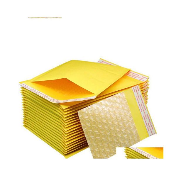 Sacs d'emballage 9 Taille Sac à bulles 110x130cm200x250cm Enveloppe de courrier en papier kraft auto-scellant PE Enveloppes rembourrées Livraison directe Offic Dhrpg