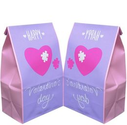 Bolsas de embalaje Believe Yourself Love Is Sweet Valentines Day Candy Paper Bag Regalo de cumpleaños Party Favor Goodies Color Kraft 13X8X24Cm Otmaa