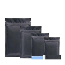 Sacs d'emballage Sac à glissière en aluminium Mylar noir pour le stockage à long terme des aliments et la protection des objets de collection Deux côtés colorés 900Pcs Dro Otr6C