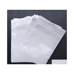 Bolsas de embalaje Clear White Pearl Plastic Poly Opp Zipper Lock Empaquetado al por menor Joyería Food Pvc Bag para la caja del teléfono celular Drop Delivery Dh9Vw