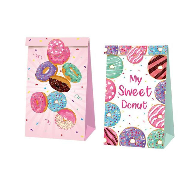 Sacs d'emballage Donuts Dessert Fête Bonbons Sac Cadeau Gâteau D'anniversaire Huile De Cuisson Brun Papier Bag22X12X8Cm Drop Delivery Ots7W