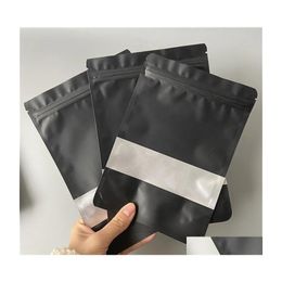 Sacs d'emballage vides 7G 1/4Oz Paquet Smell Proof Mylar Bag Packaging Stand Up Pouches Heat Seal Refermable Comestible Avec Fenêtre Small M Otyp8