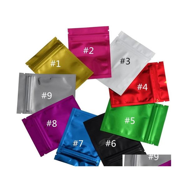 Sacs d'emballage FL Couleur Sac cadeau Zip Lock Emballage en plastique Couleurs Pochette Colorf Foil Petit Drop Livraison Bureau École Business Industr Dh4UF