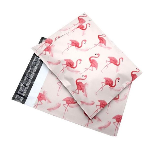 Bolsas de embalaje Flamingo Poly Mailer Sobres adhesivos Bolsa de regalo de mensajería Cajas de juguetes de correo de plástico Embalaje Lx1833 Entrega directa Offi Dhybd