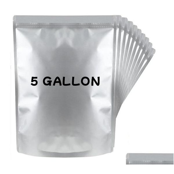 Sacs d'emballage Sac en aluminium de grande taille Scellant sous vide thermoscellable pour le stockage à long terme des aliments Stand-Up Zip Pouch Drop Delivery Office School Dhukv