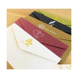 Verpakkingszakken Verpakking Vintage Bronzing Uitnodigingen Kaarten Envelope Kraft Paper Business Uitnodiging Kaart Envelops Wedding Party Invi Dhidl