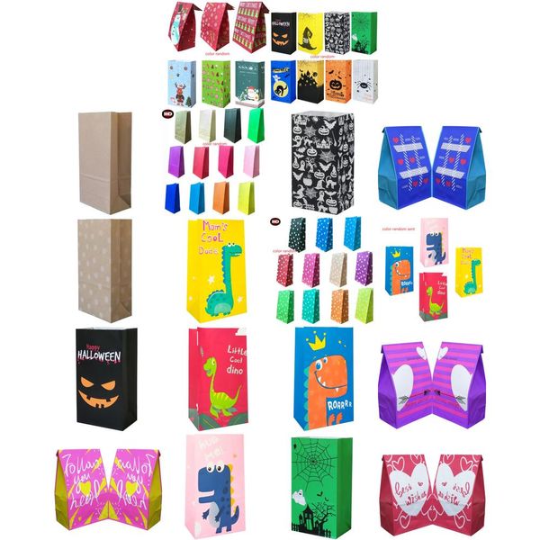 Bolsas de embalaje Fiesta de papel Dulces Regalo Celebraciones Baby Shower Cumpleaños Boda 13X8X24Cm Believe Yourself Black Face Halloween Elemen Otftl