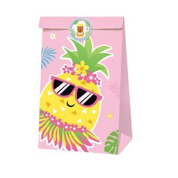 Sacchetti di Imballaggio Ananas Red Bird Hawaiian Summer Birthday Party Candy Bag Gift Suit Un sacchetto di carta marrone22X12X8Cm Drop Delivery Ot63Z