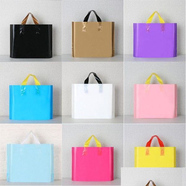 Emballage Sacs En Plastique Boutique Cadeau Solide Couleur Épaissie Vêtements De Stockage Pounch Articles De Fête Sac D'emballage Alimentaire Mtisize Drop Delivery Dhjpd