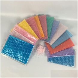 Sacs d'emballage Pvc Bubble Bag Colorf Réutilisable Mailer Zipper Emballage Cadeau Film Scellé Antichoc Zip Pouch Drop Delivery Office Schoo Dhorv