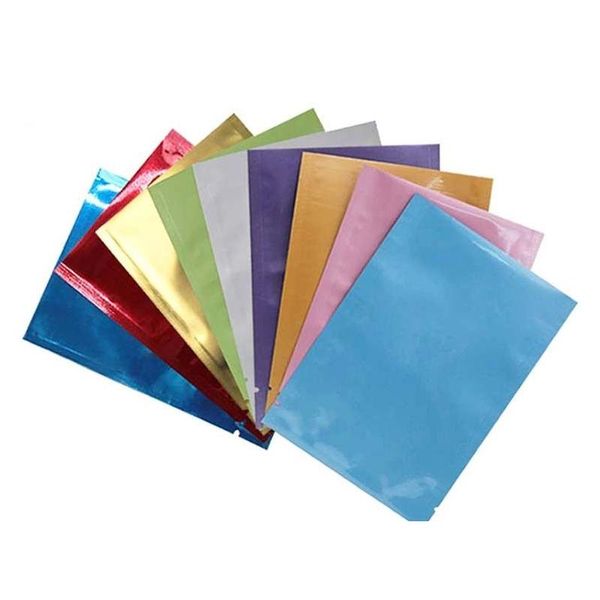 Bolsas de embalaje Venta al por mayor 100 Unids 5X8 Cm Mti-Color Parte superior abierta Sellado térmico Bolsa de Mylar Vacío Papel de aluminio Paquete de energía Bolsa Té Entrega de gota Dhtba