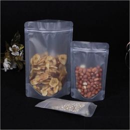 Sacs d'emballage en gros de 100pcs lot relaisable stand up plastique mat givré givré snack snack gastron aliment sac de rangement de rangement