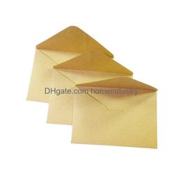 Verpakkingszakken Groothandel 100 stcs/Lot Vintage Kraft Paper Envelope 16x11cm Diy Mtifunction Gift Card Envelops For Birthday Part DHWCD